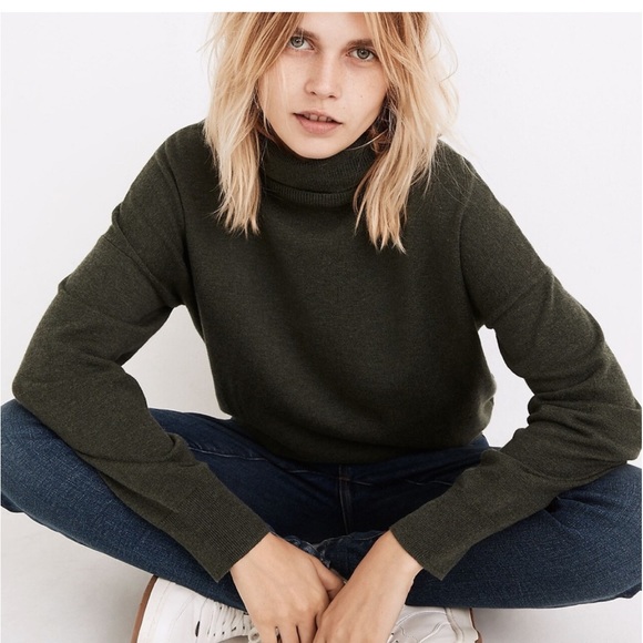 Madewell Brookhaven Turtleneck Sweater | XS | Hthr Grey - Picture 1 of 9